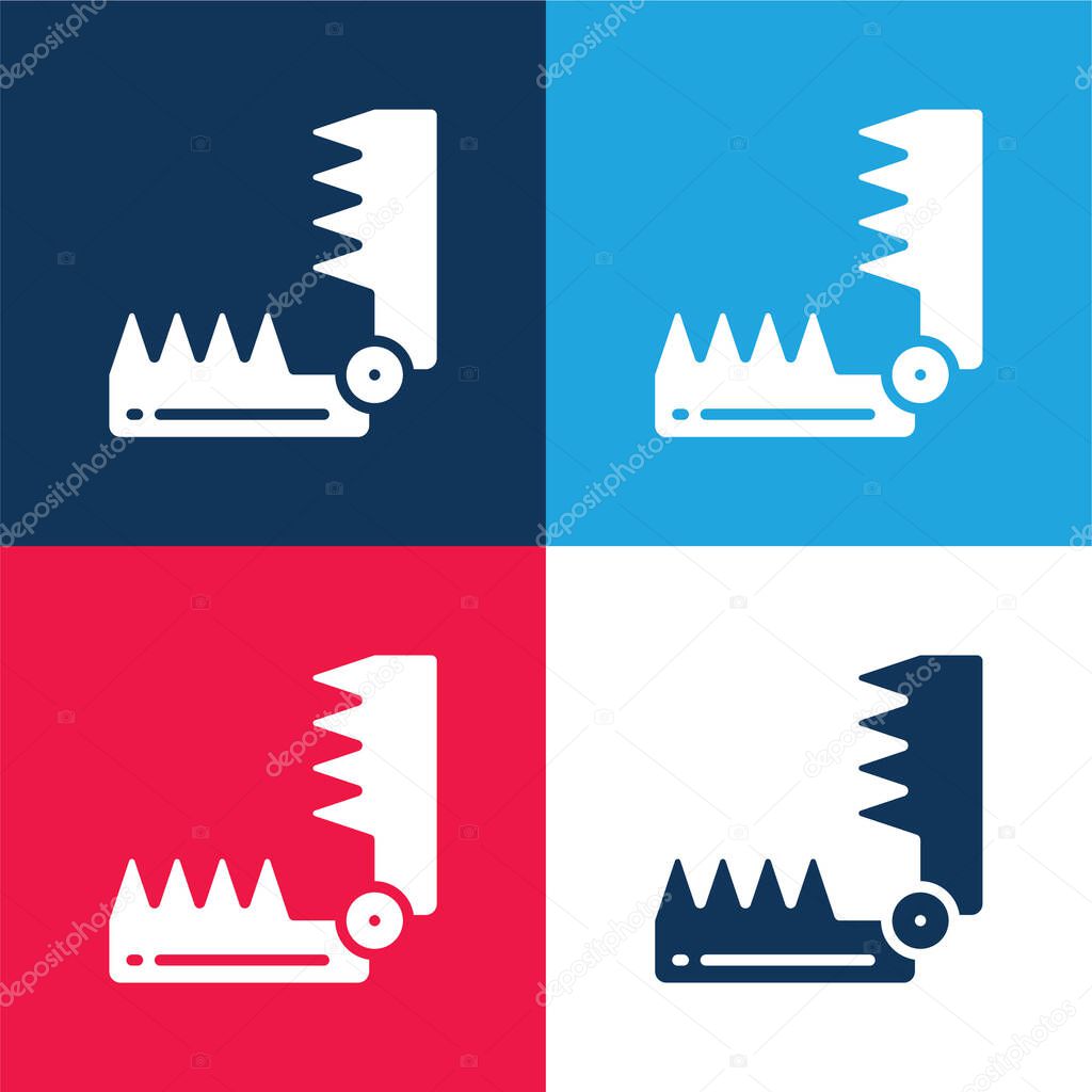 Bear Trap blue and red four color minimal icon set