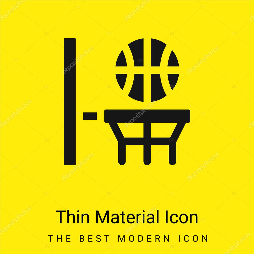 Basketball minimal bright yellow material icon