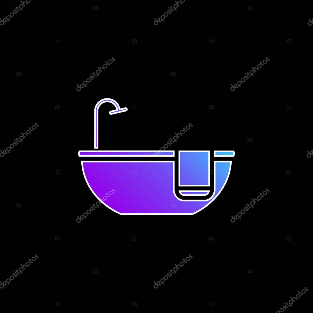 Bathtub blue gradient vector icon