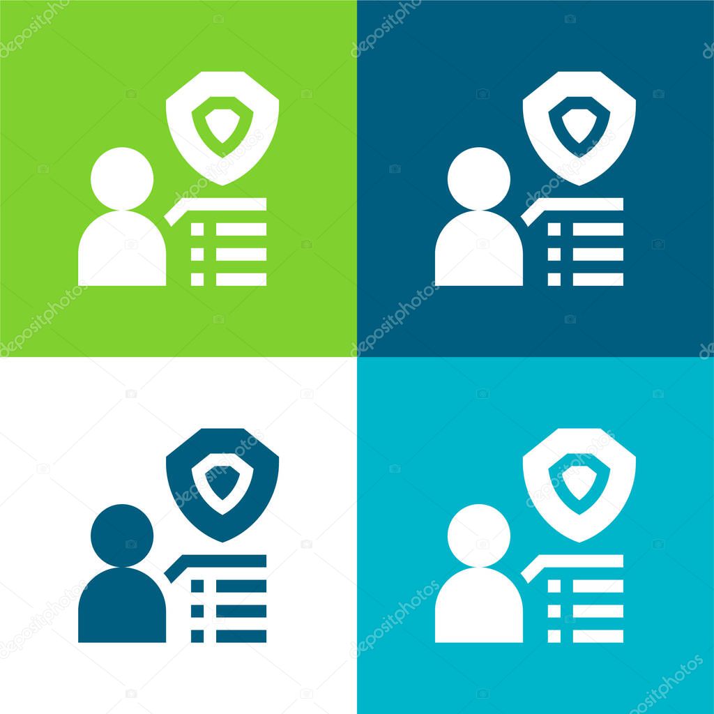 Benefit Flat four color minimal icon set