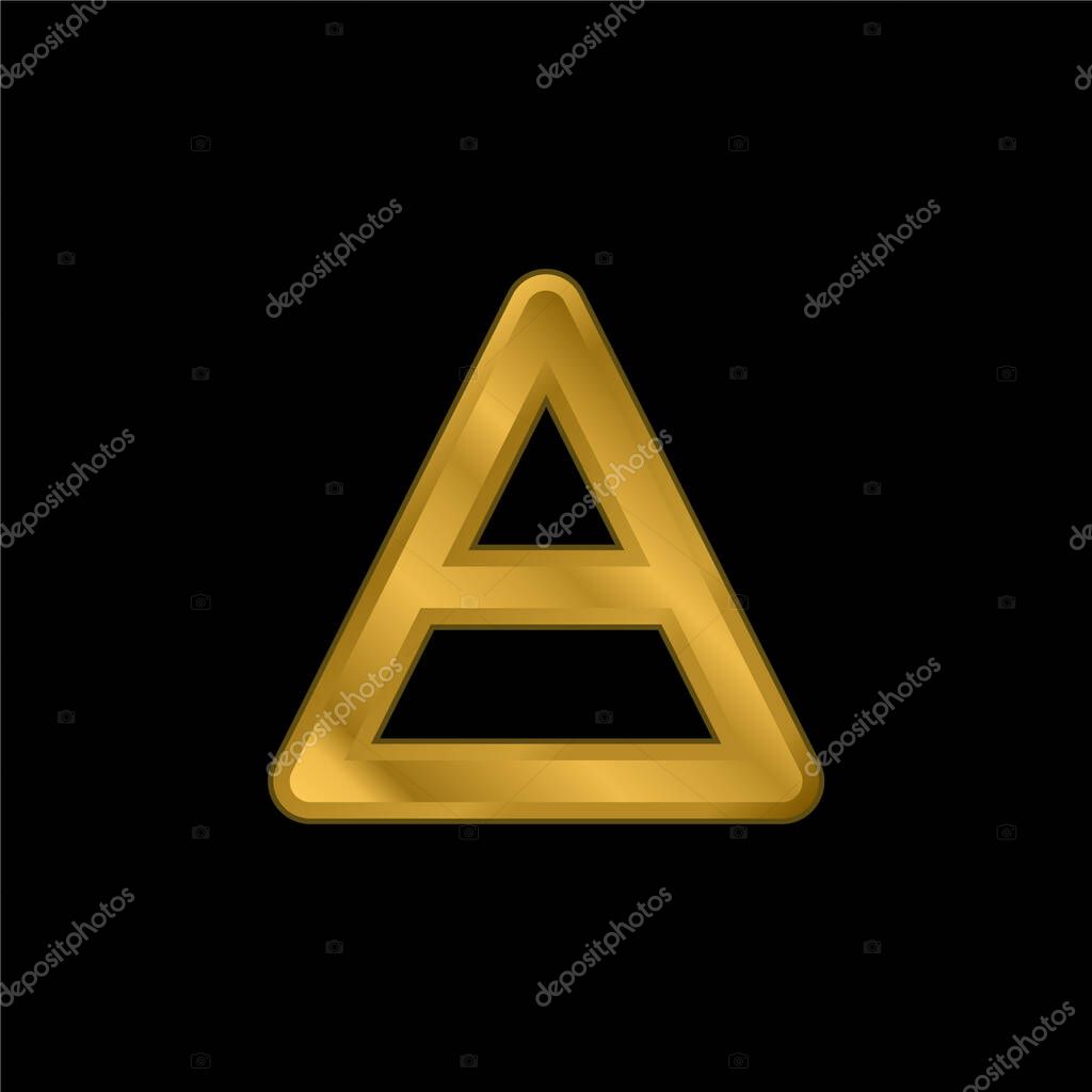 Air Symbol gold plated metalic icon or logo vector