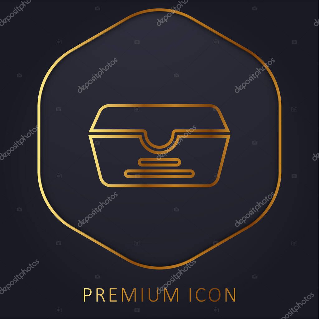 Box golden line premium logo or icon
