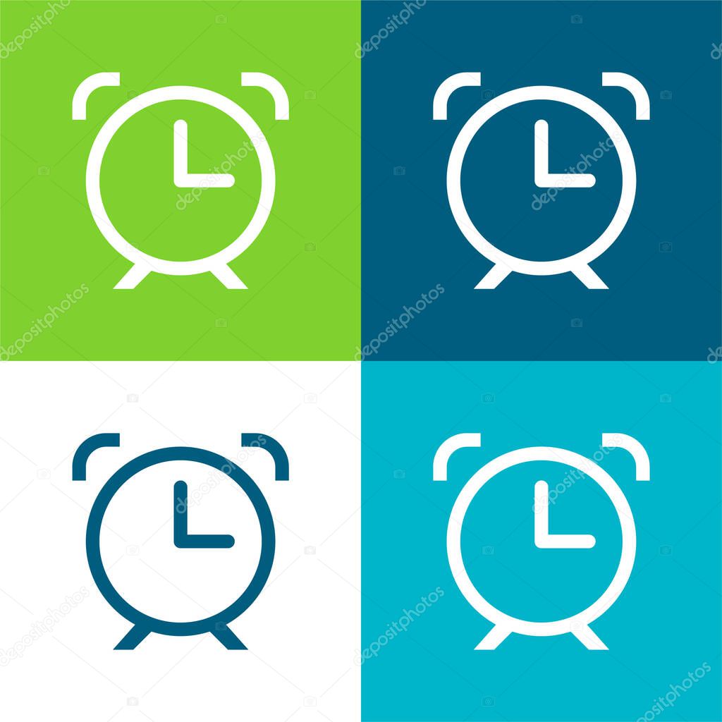 Alarm Clock Symbol Flat four color minimal icon set