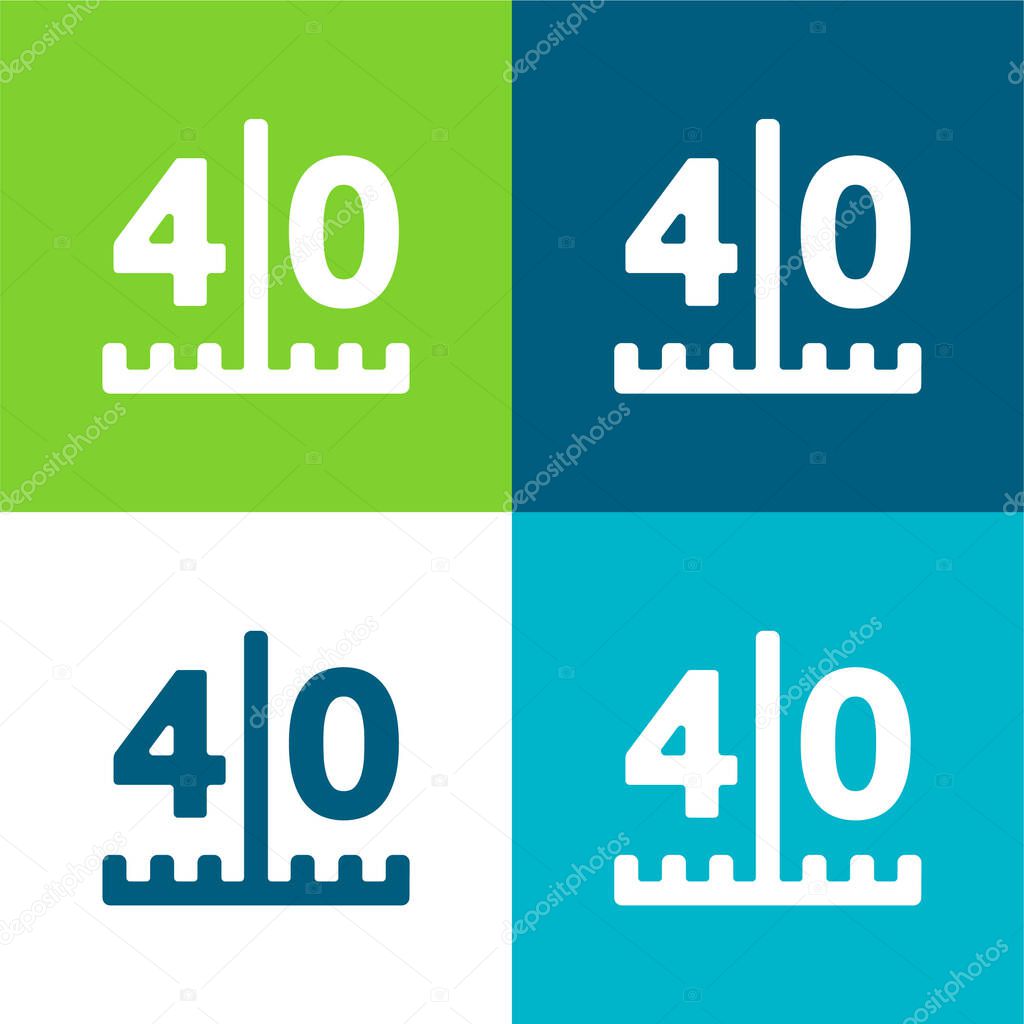 American Football Scores Numbers Flat four color minimal icon set