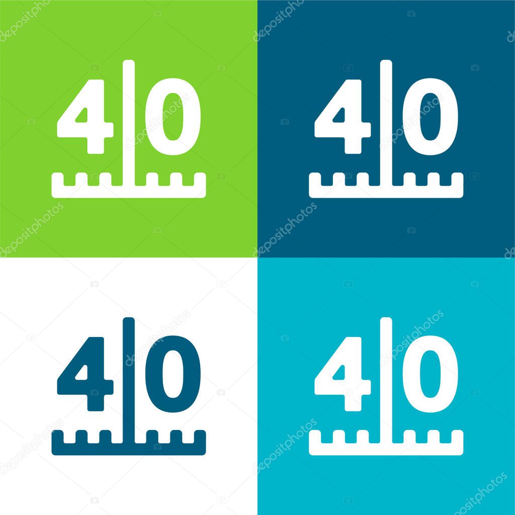 American Football Scores Numbers Flat four color minimal icon set