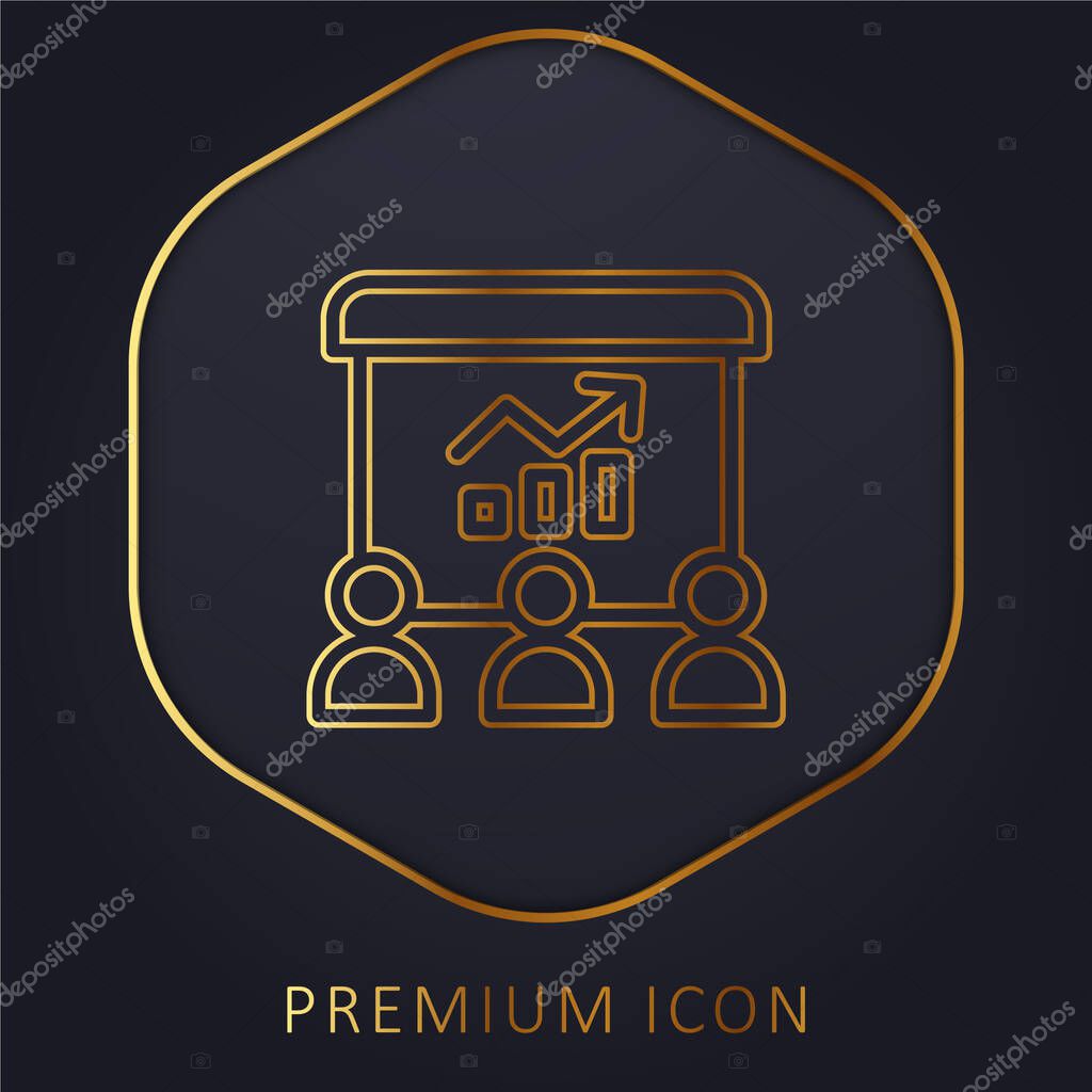 Analytics golden line premium logo or icon