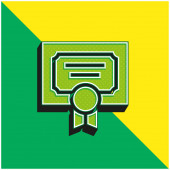 Ocenění Zelené a žluté moderní 3D vektorové logo