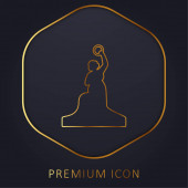 Bavaria Statue Goldene Linie Premium-Logo oder Symbol