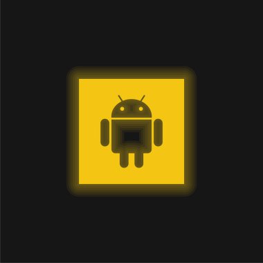 Android sarı parlak neon simgesi