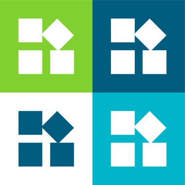 Uygulama Düz 4 renk en küçük simge kümesi