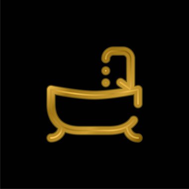 Banyo altın kaplama metalik simge veya logo vektörü