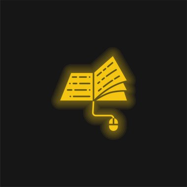 Kitap sarı parlak neon simgesi