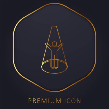 Abducted Man golden line premium logo or icon clipart