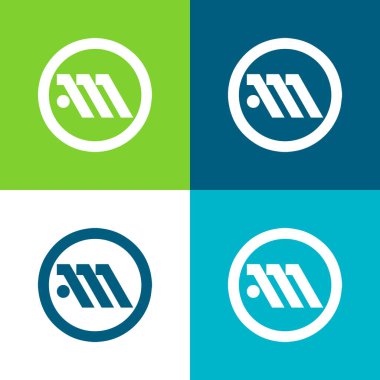 Atina Metro Logosu Sembol Düzlüğü En az dört renk simgesi