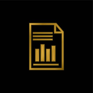 Çubuk Çizelgesi Sayfa Sembolü Altın kaplama metalik simge veya logo vektörü