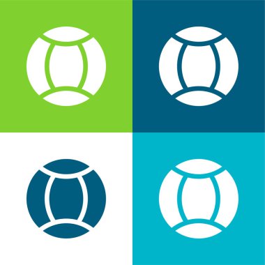 Top Düz 4 renk en küçük simge kümesi