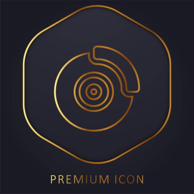 Fren Diski altın çizgi premium logosu veya simgesi