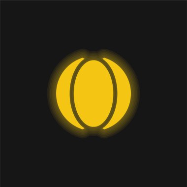 Top sarı parlak neon simgesi