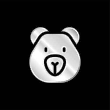 Ayı gümüş kaplama metalik simge