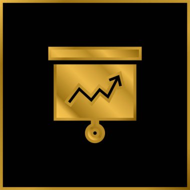 Analitik altın kaplama metalik simge veya logo vektörü