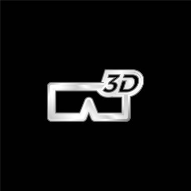 3D Cam Simge Gümüş kaplama metalik simge