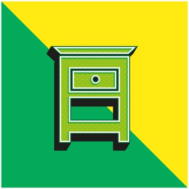 Bedroom Furniture Small Table For Bed Side Green and yellow modern 3d vector icon logo clipart