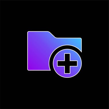 Dairesel mavi eğimli vektör simgesinde Artı İşaretli bir Dizin Arayüzü Sembolü Ekle