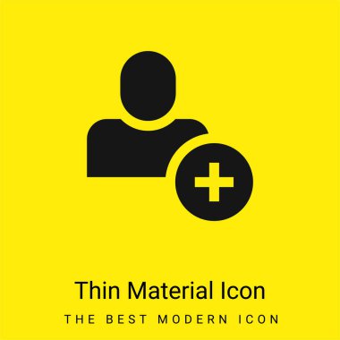 Add User minimal bright yellow material icon clipart