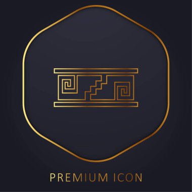 Artisanal Mosaic Of Mexico golden line premium logo or icon clipart