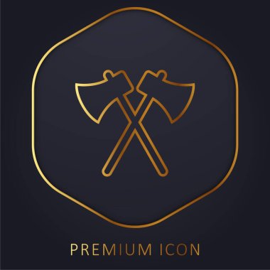 Eksenler altın çizgi premium logo veya simge