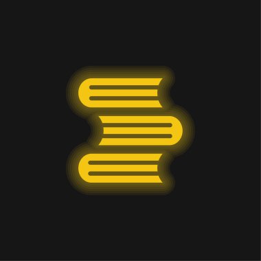Kitaplar sarı parlak neon simgesi