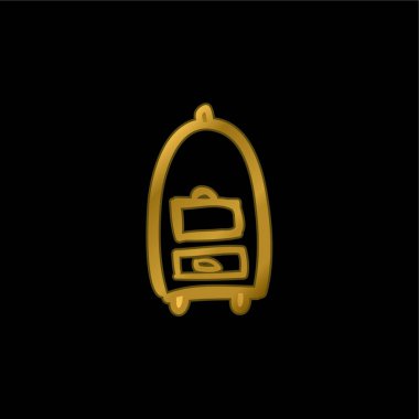 Bagajlar Otel Araba Taşımacılığı El Aletler Altın kaplama metal ikon veya logo vektörü