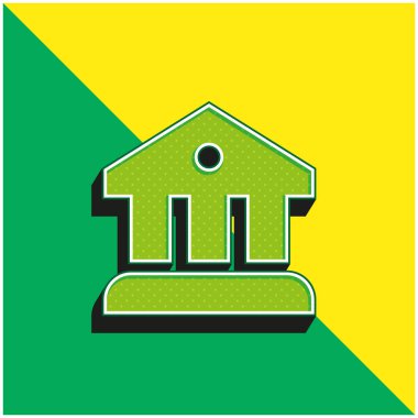 Yeşil ve sarı modern 3D vektör simgesi logosu