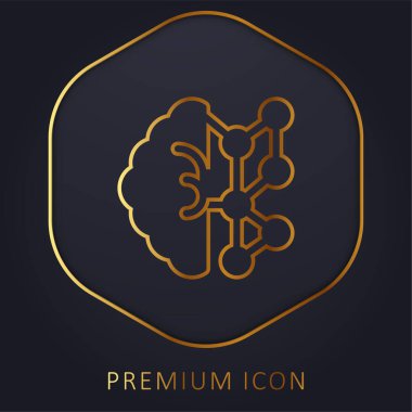 AI golden line premium logo or icon clipart