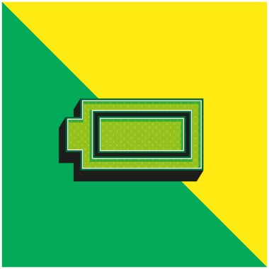 Pil Yeşil ve Sarı modern 3D vektör simgesi logosu