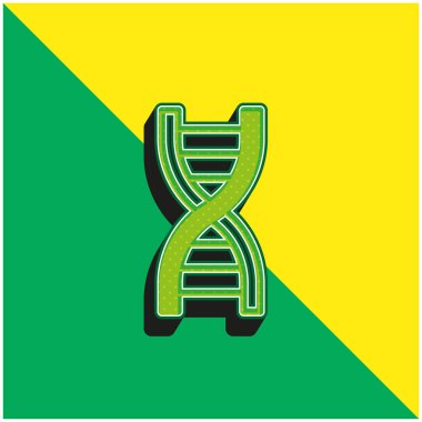 Biyoloji Yeşil ve Sarı Modern 3D vektör simgesi logosu