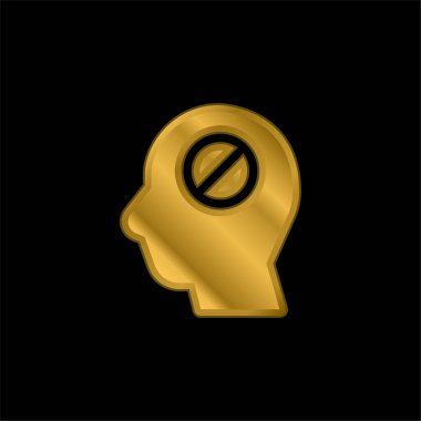 Engellenmiş altın kaplama metalik simge veya logo vektörü