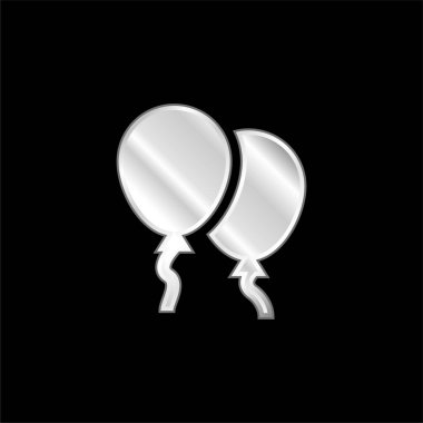 Balonlar gümüş kaplama metalik simge