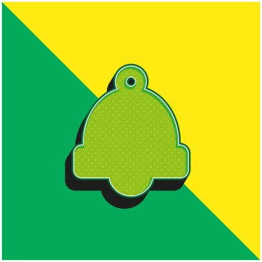 Alarm Çanı Yeşil ve Sarı 3D vektör simgesi logosu