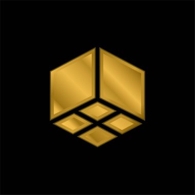 3d altın kaplama metalik simge veya logo vektörü