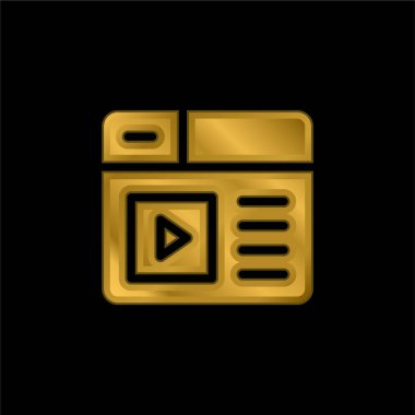 Blog altın kaplamalı metalik simge veya logo vektörü