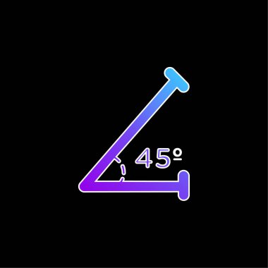 45 Derece Akut Açı Mavi Eğim vektör simgesi
