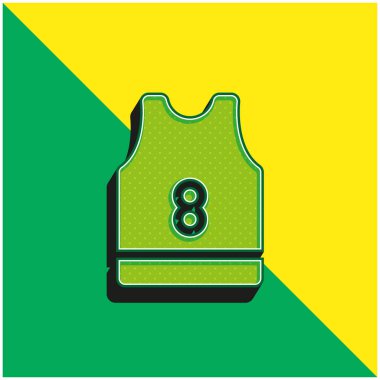 Basketbol Jersey Green ve sarı 3D vektör simgesi logosu