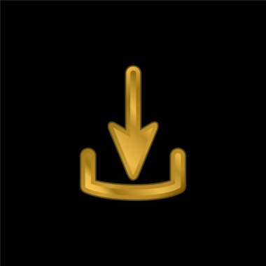 Ok altın kaplamalı metalik simge veya logo vektörü