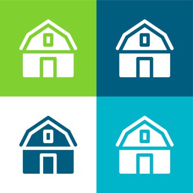 Ahır Düz 4 renk en küçük simge kümesi