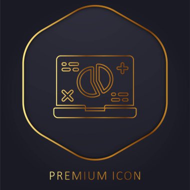 Analitik altın çizgi prim logosu veya simgesi