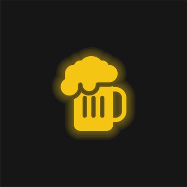 Bira sarısı parlak neon simgesi