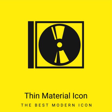 Audio Disc With Case minimal bright yellow material icon clipart