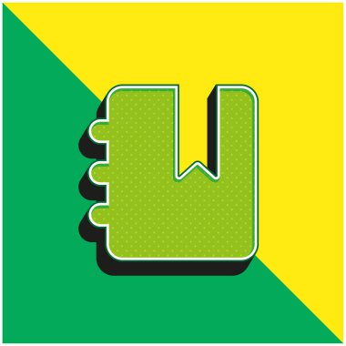 Gündem Yeşil ve Sarı Modern 3D vektör simgesi logosu