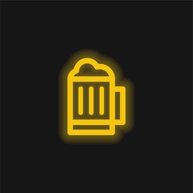 Bira sarısı parlak neon simgesi